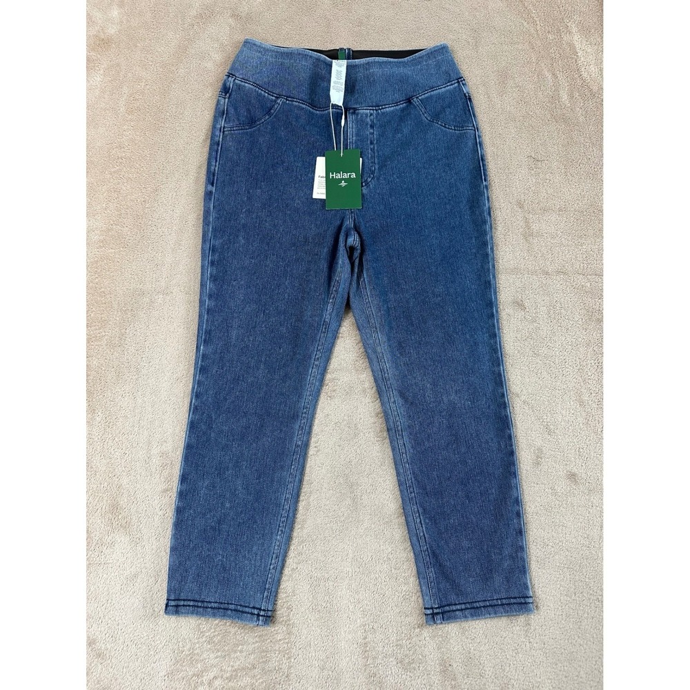Halara Jeggings Womens Small Blue High Waisted Pull On Pants Stretch NEW
